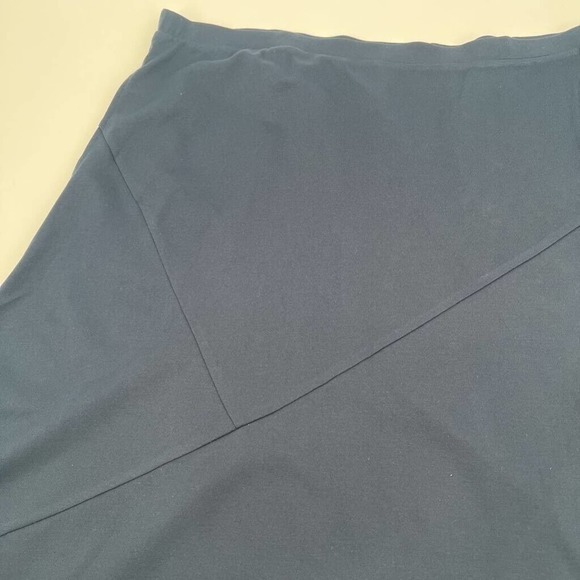 Elizabeth & Clarke Womens A Line Skirt Blue Midi Asymmetric Hem Plus 2X New‎ - Picture 2 of 7